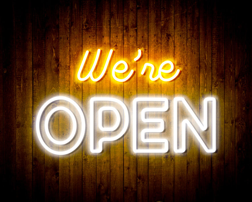 We're Open Flex Silicone LED Neon Sign - Way Up Gifts