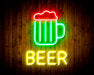 Beer with Beer Mug Flex Silicone LED Neon Sign - Way Up Gifts