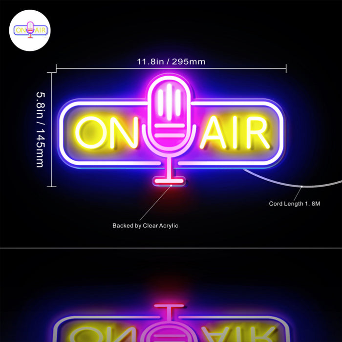 Microphone On Air Flex Silicone LED Neon Sign - Way Up Gifts