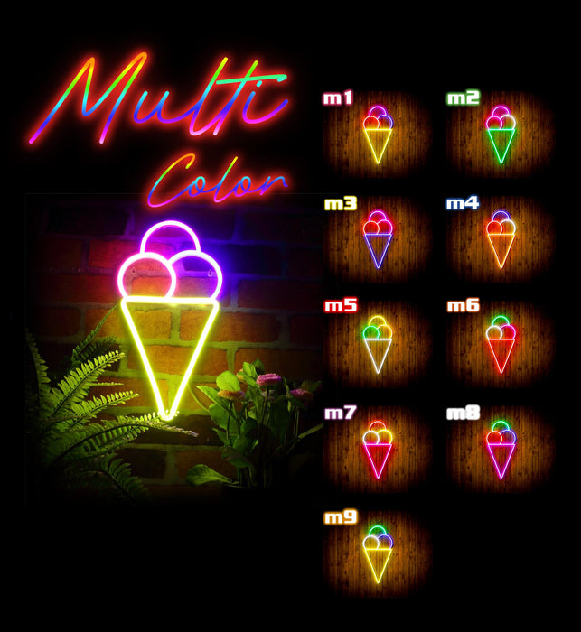 Ice Cream Cone Flex Silicone LED Neon Sign - Way Up Gifts