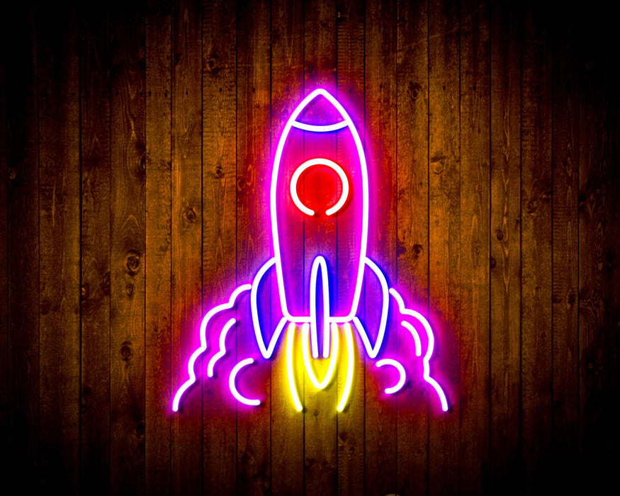 Rocket Spaceship Kid Room Decor Flex Silicone LED Neon Sign - Way Up Gifts