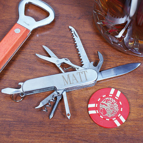 Personalized Multi-Tool Pocket Knife - Groomsmen or Outdoor Gift - Way Up Gifts