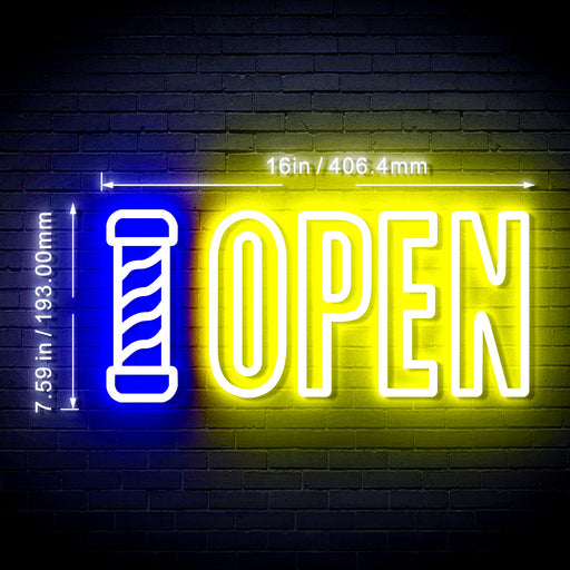 Barber Pole Open Flex Silicone LED Sign (Neon-Style, LED Technology) - Way Up Gifts