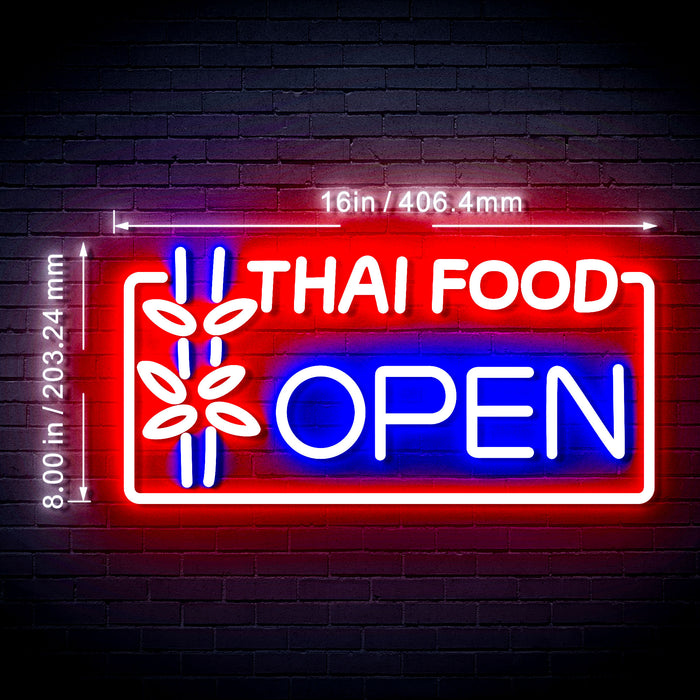 Open Restaurant Thai Food Flex Silicone LED Neon Sign - Way Up Gifts