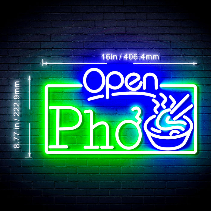 Open Pho Vietnam Noodles Flex Silicone LED Neon Sign - Way Up Gifts