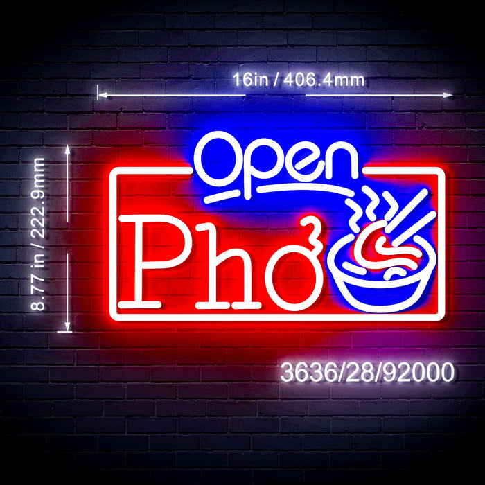 Open Pho Vietnam Noodles Flex Silicone LED Neon Sign - Way Up Gifts