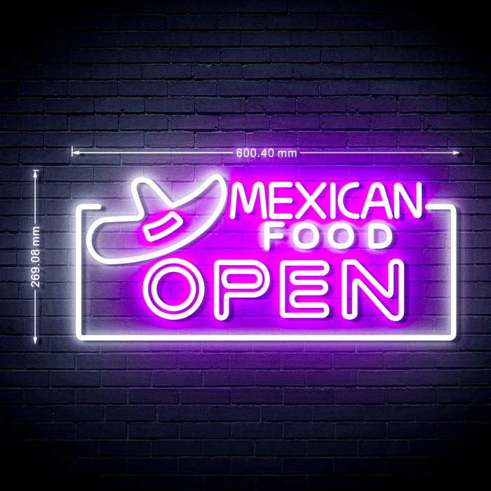 Restaurant Mexican Food Open Ultra-Bright LED Neon Sign - Way Up Gifts