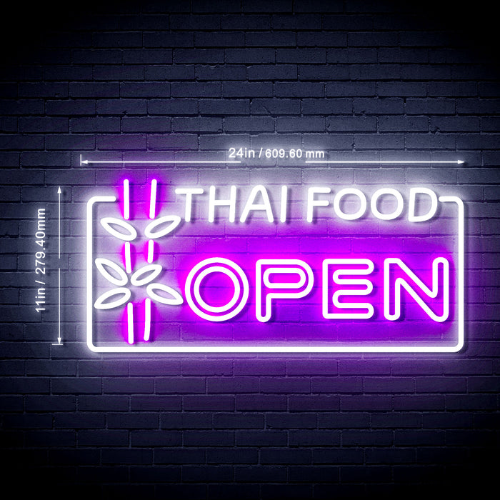 Open Restaurant Thai Food Ultra-Bright LED Neon Sign