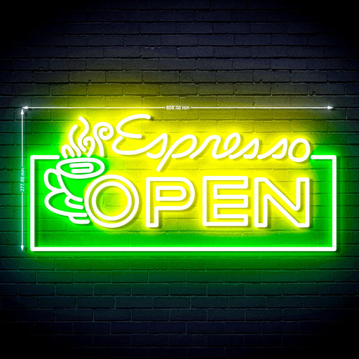 24" Coffee Espresso Open Ultra-Bright LED Neon Sign - Way Up Gifts