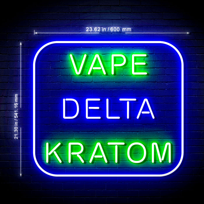 Vape Delta Kratom Ultra-Bright LED Neon Sign w/ Remote - Way Up Gifts