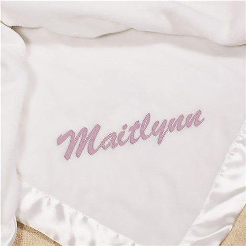 White Baby Blanket - Soft Custom Infant Blanket for Newborns - Way Up Gifts