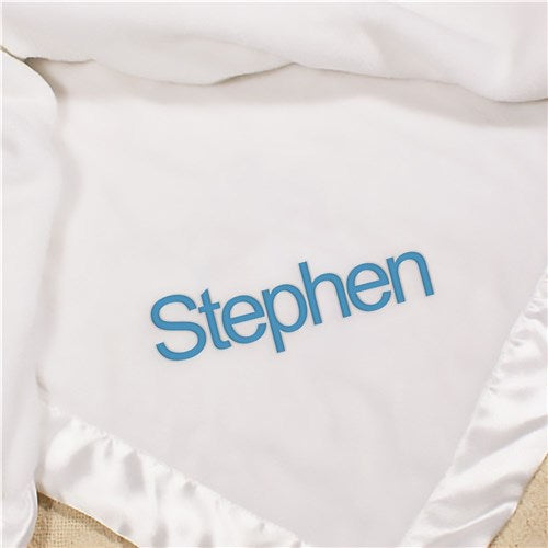 White Baby Blanket - Soft Custom Infant Blanket for Newborns - Way Up Gifts