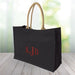 Personalized Jute Tote Bag with Monogram – 3 Initials Pocket Tote - Way Up Gifts