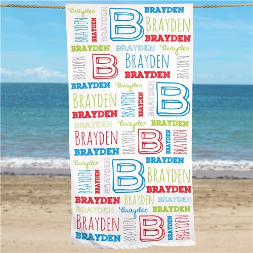 Custom Kid's Name Beach Towel - Way Up Gifts