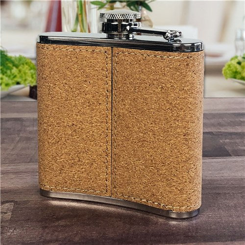 Custom Cork Flask - Groomsmen Gift with Name & Wedding Date - Way Up Gifts