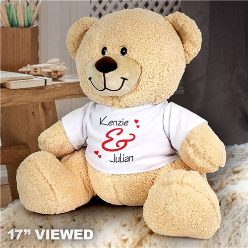 Custom Teddy Bear with Personalized T-Shirt - Add Couple's Names - Way Up Gifts