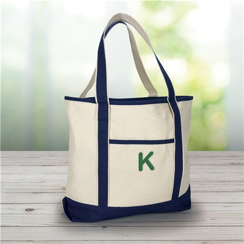 Canvas Tote Bag with Three Initials - Personalized Gift - Way Up Gifts