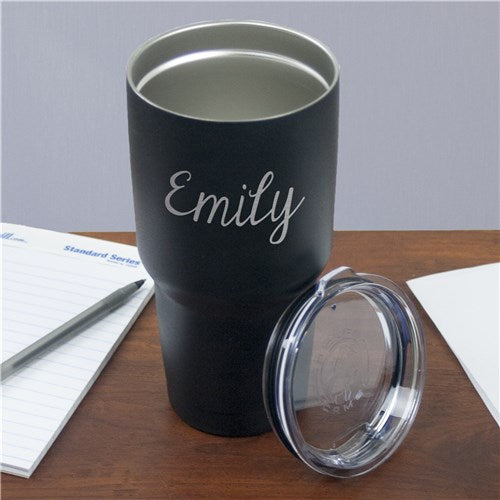 Custom Black 30 oz Extra Large Name Tumbler - Personalized Stainless Steel Travel Mug