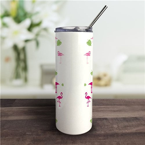 Let's Flamingle Tumbler - Personalized Tropical Design with Straw