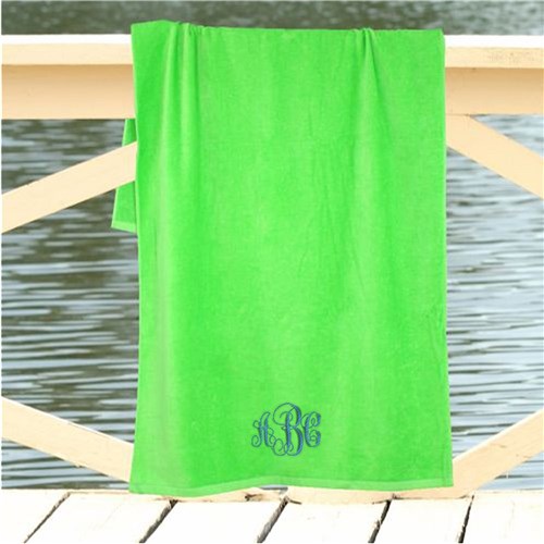 Monogrammed Classic Beach Towel - Choose Initials - Way Up Gifts