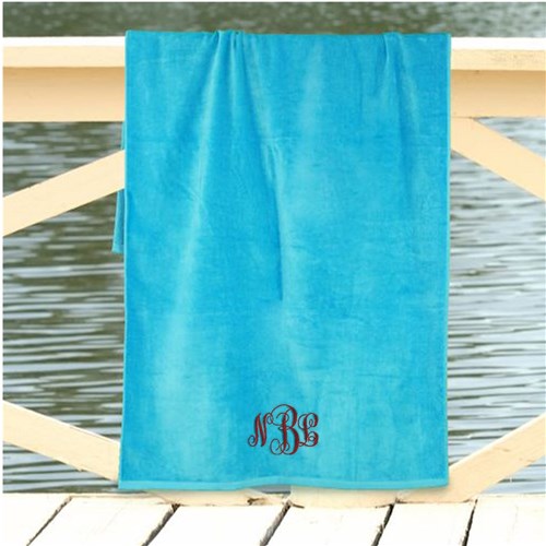 Monogrammed Classic Beach Towel - Choose Initials - Way Up Gifts