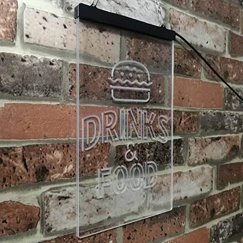 Hamburgers Drinks and Food LED Neon Light Sign - Way Up Gifts