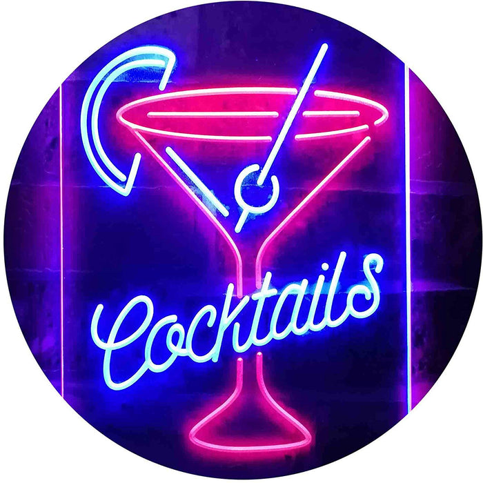 Cocktails Glass Bar Display LED Neon Light Sign - Way Up Gifts