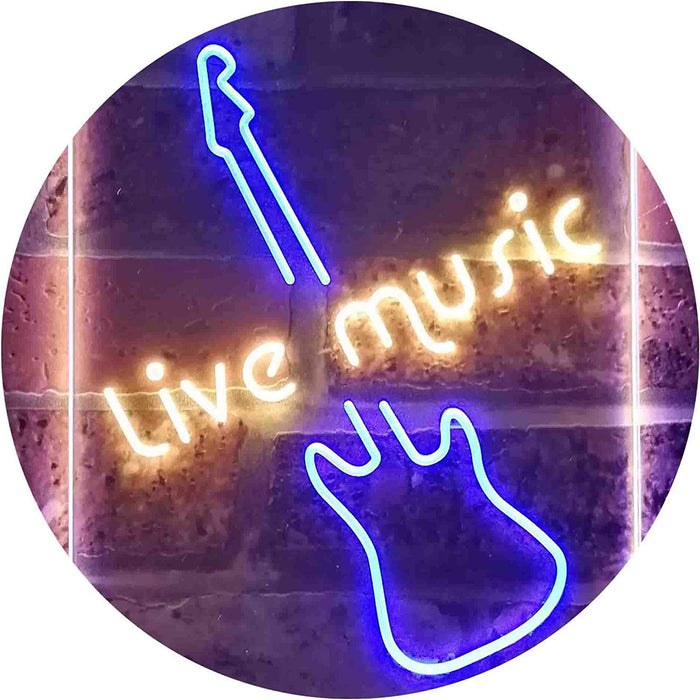 Guitar Live Music LED Neon Light Sign - Way Up Gifts