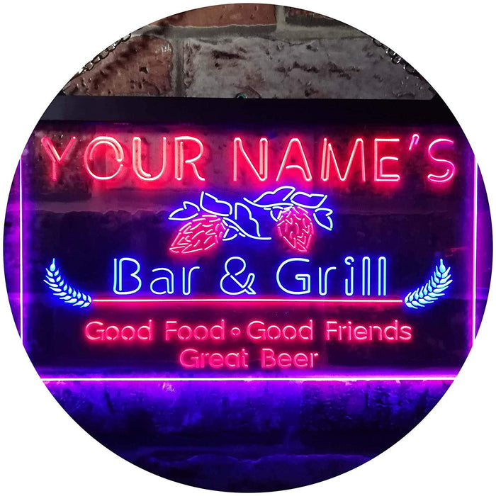 Custom Bar & Grill LED Neon Light Sign - Way Up Gifts