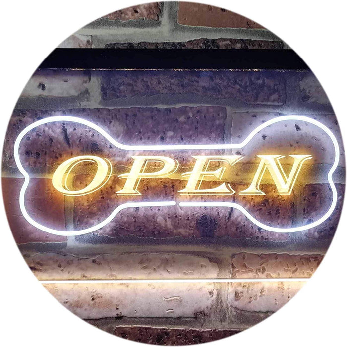 Open Dog Bone Grooming Pet Shop LED Neon Light Sign - Way Up Gifts