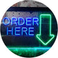 Arrow Order Here LED Neon Light Sign - Way Up Gifts