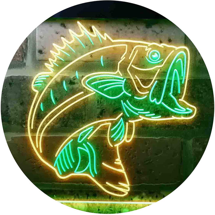 Buy Bass Fish Cabin Decor Fishing Bait Store LED Neon Light Sign