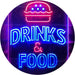 Hamburgers Drinks and Food LED Neon Light Sign - Way Up Gifts