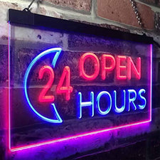 Buy Open 24 Hours LED Neon Light Sign — Way Up Gifts