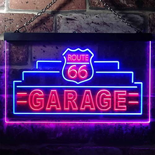 Route 66 Garage LED Neon Light Sign - Way Up Gifts