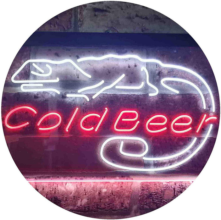 Lizard Cold Beer LED Neon Light Sign - Way Up Gifts