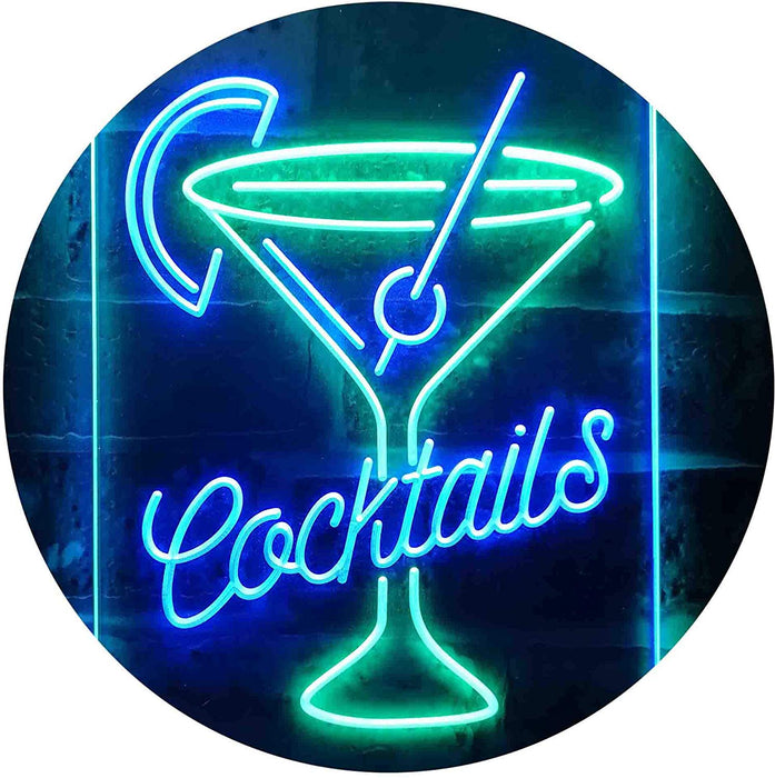 Cocktails Glass Bar Display LED Neon Light Sign - Way Up Gifts