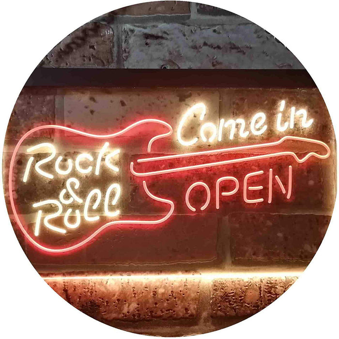 Come in Open Guitar Rock & Roll LED Neon Light Sign - Way Up Gifts
