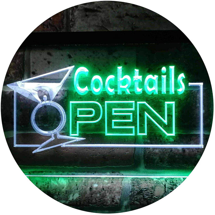 Bar Cocktails Open LED Neon Light Sign - Way Up Gifts