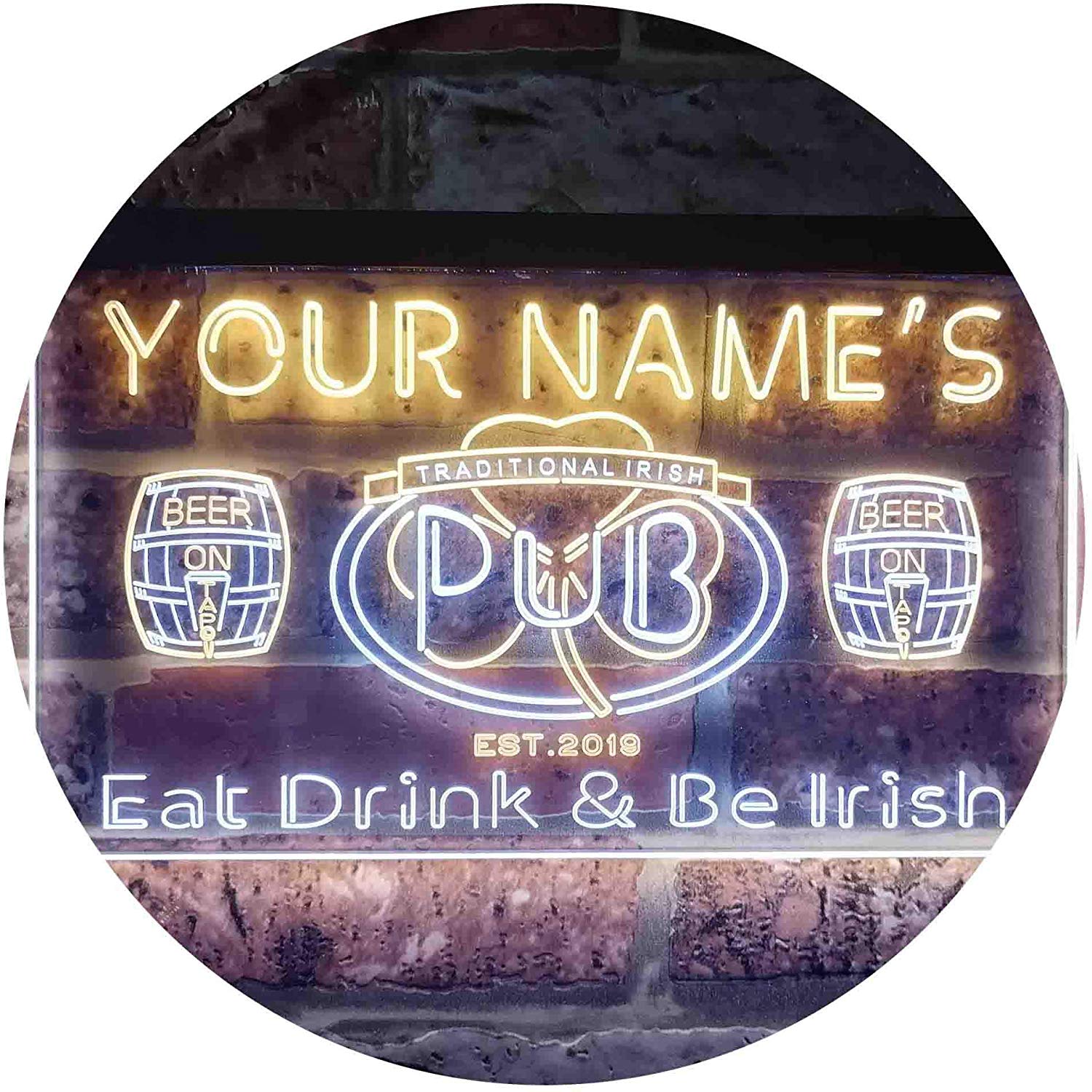Custom Traditional Irish Pub LED Neon Light Sign - Way Up Gifts
