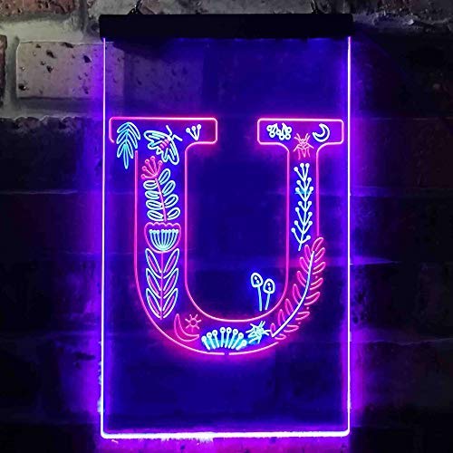 Family Name Letter U Monogram Initial LED Neon Light Sign - Way Up Gifts