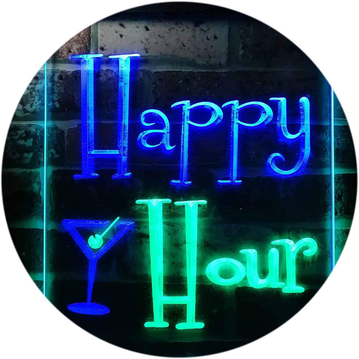 Happy Hour Cocktails Bar LED Neon Light Sign - Way Up Gifts