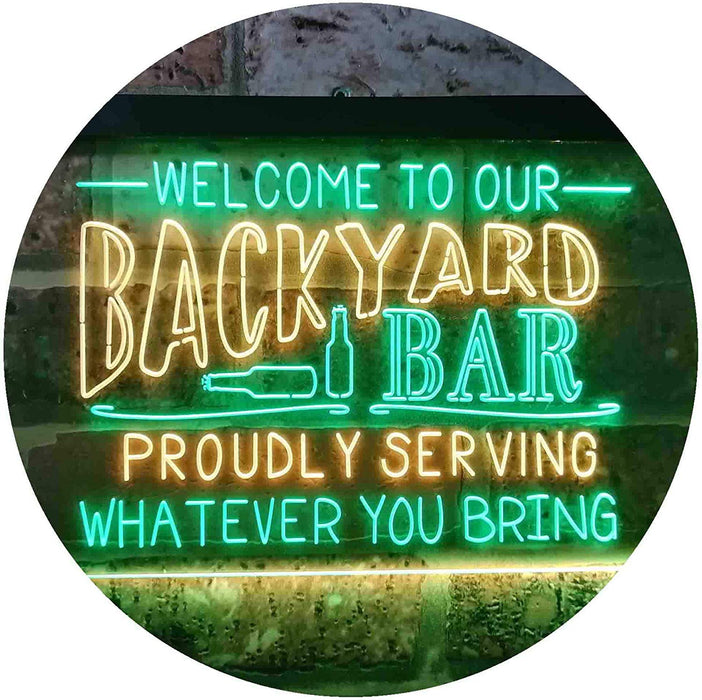 Backyard Bar Welcome Home Bar LED Neon Light Sign - Way Up Gifts