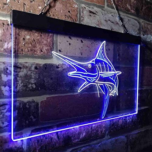 Deep Sea Fishing Blue Marlin Fish LED Neon Light Sign - Way Up Gifts