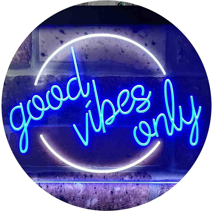 Good Vibes Only Circle LED Neon Light Sign - Way Up Gifts