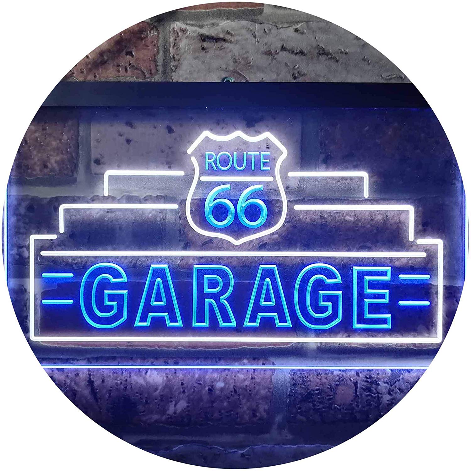 neon garage - Moto Bleue & rose – IdeaLampe