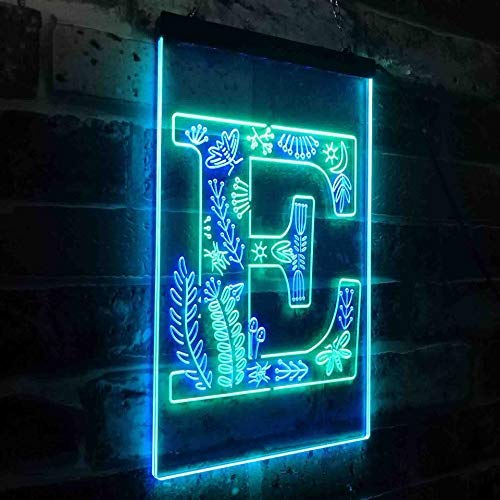 Family Name Letter E Monogram Initial LED Neon Light Sign - Way Up Gifts