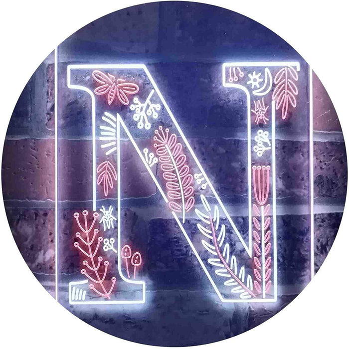 Family Name Letter N Monogram Initial LED Neon Light Sign - Way Up Gifts