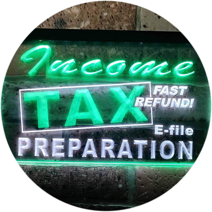 Income Tax Preparation E-File LED Neon Light Sign - Way Up Gifts