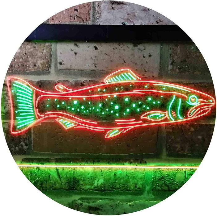 Gone Fishing Nameplate Sign LED Light Fisherman Gife Trout Modern
